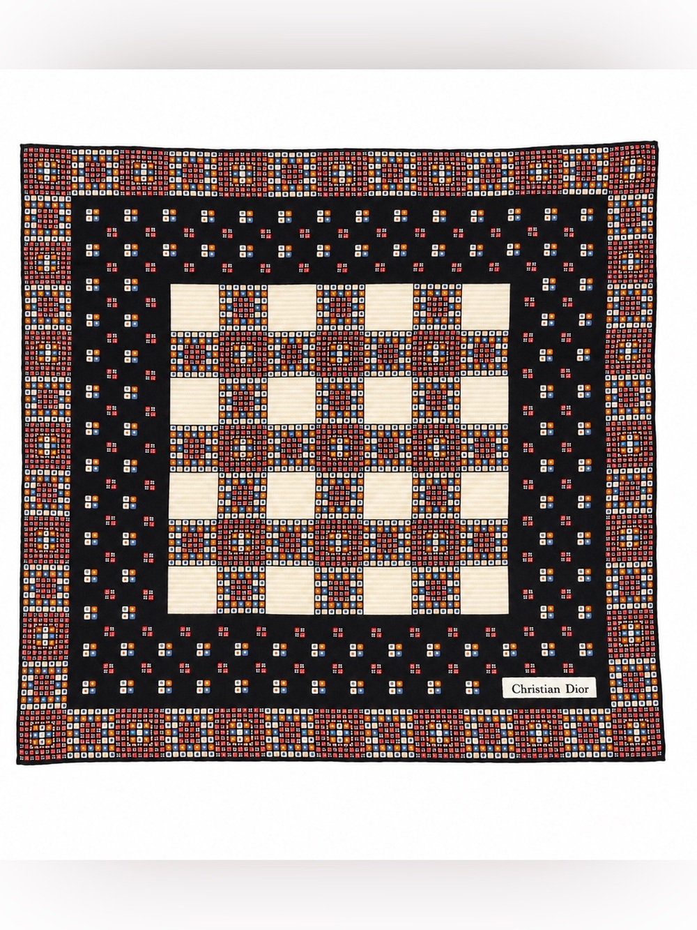 Christian Dior silk scarf pocket square
